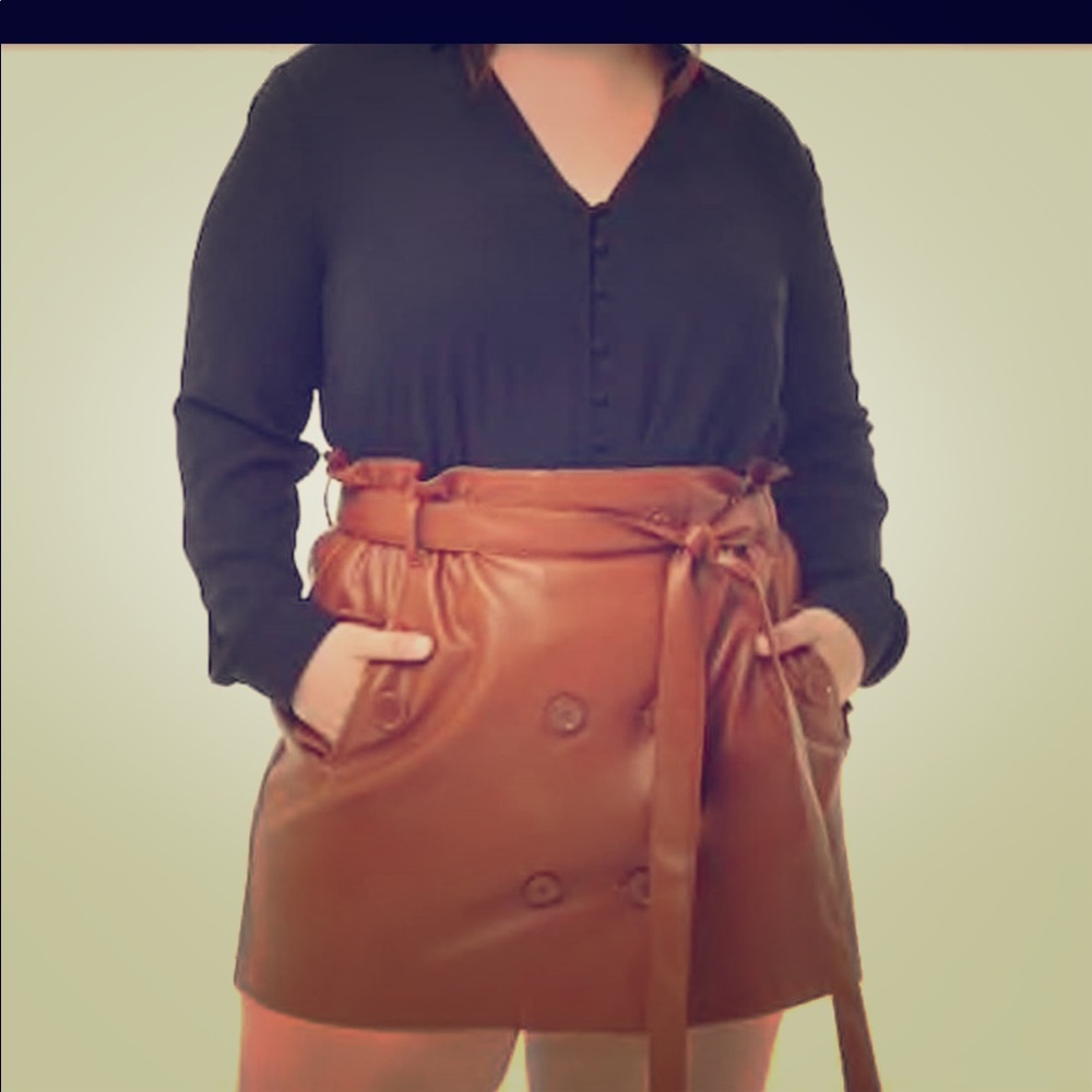 Faux leather skirt